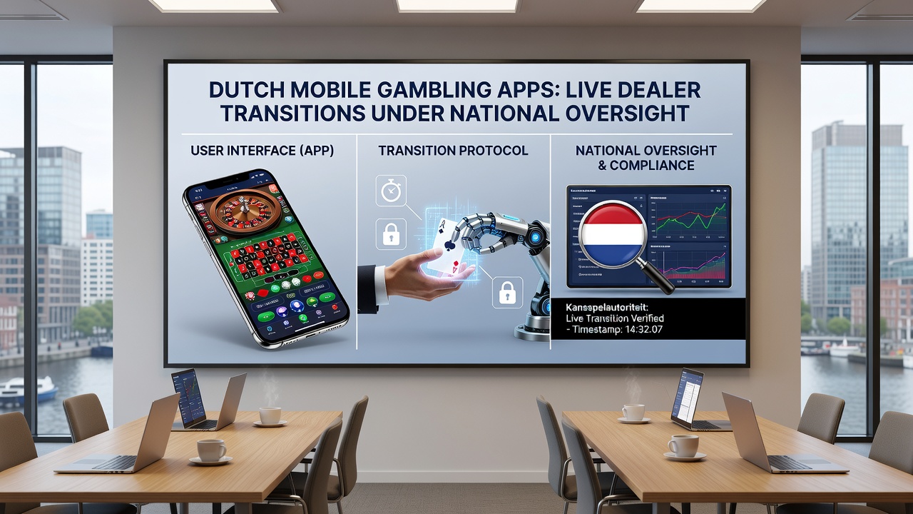 Live dealer tafel in een Nederlandse mobiele gokkingsapp met toezicht elementen